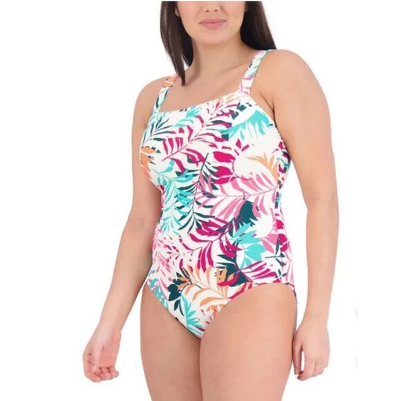 NWT Eddie Bauer One Piece Swimsuit Women’s Small Shelf Bra Adjustable Straps New - Picture 2 of 16